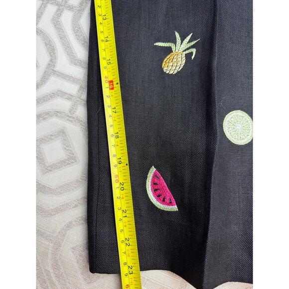 Talbots Womens 8 Petite Irish Linen Fruit Stitched Cropped Capri Pants - Picture 5 of 8